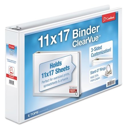 Cardinal 2" Slant D-Ring Binder, White 22132